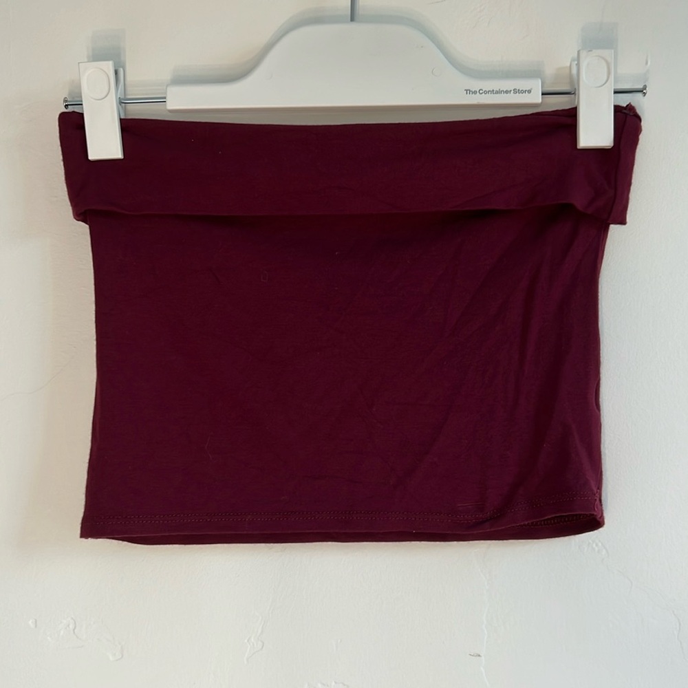 ANTISTAR Burgundy fold over tube top